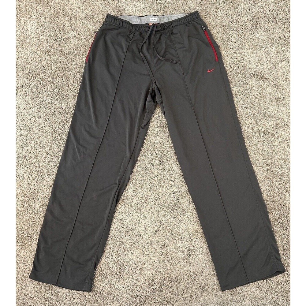 Vintage Nike Mens XL Track Pants Gray Red Y2K Athletic Dept Sweatpants Joggers